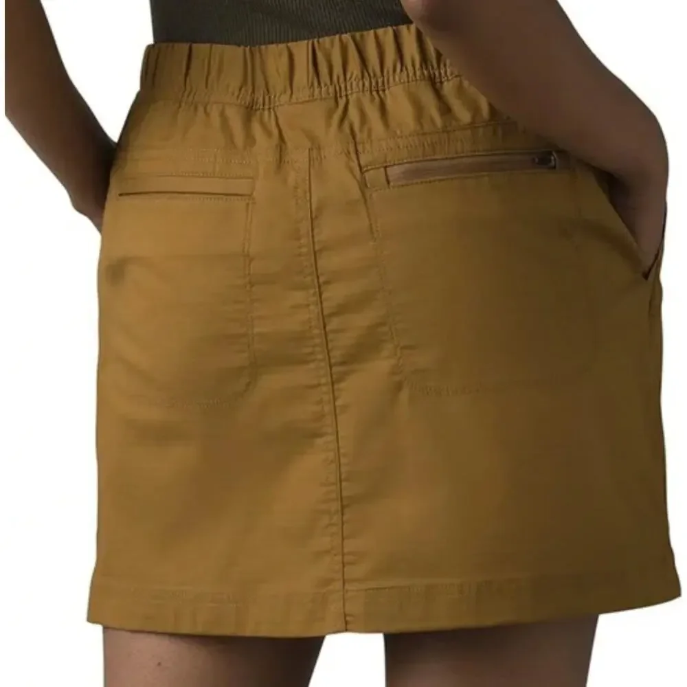 NWT prAna Double Peak Skort Antique Bronze Size 4 Yellow Gold